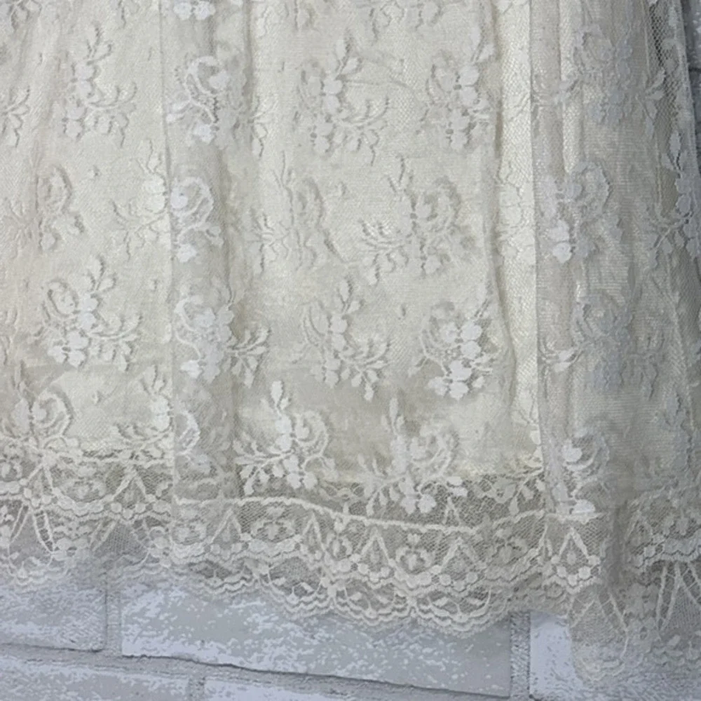 Vtg Jessica McClintock‎ Ivory Lace Dress Girls 2T Flower Girl Photoshoot Party
